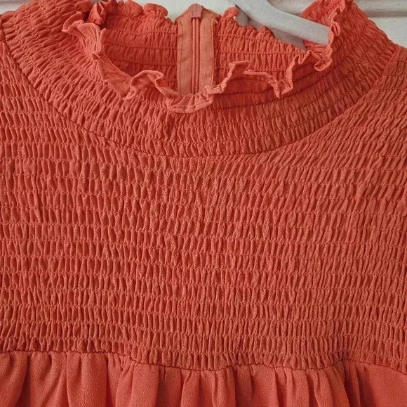 Bleecker 126 Women's Tangerine Tiered Babydoll Dress Size 20W, NWT Flowy - Picture 4 of 8